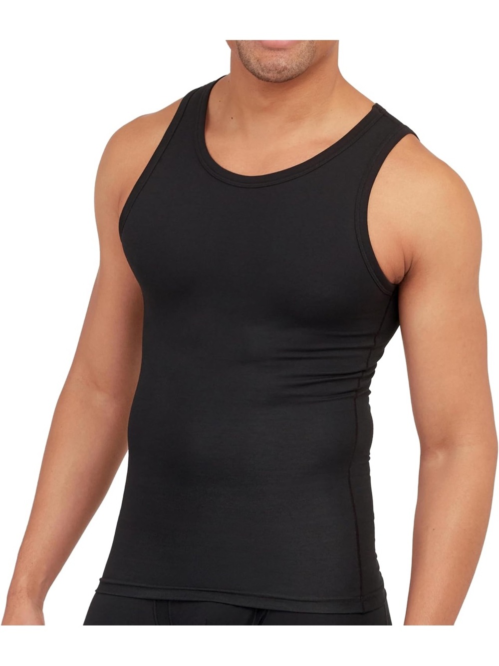 SPANX Mens The Better Base Sculpt Cotton Spandex Tank Black Size L